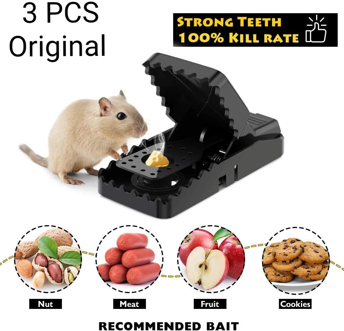 Heavy-Duty Black Mouse Trap 🐭💥 | Safe, Reusable & Powerful Grip